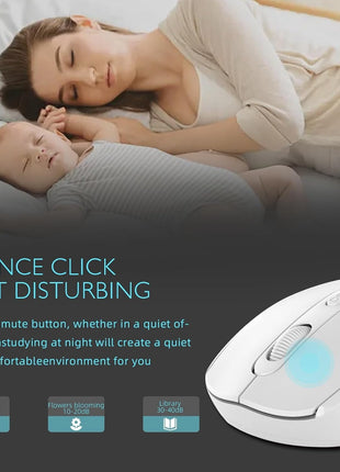 Wireless Rechargeable Mouse – Silent Click – Dual USB & Bluetooth – 1600 DPI