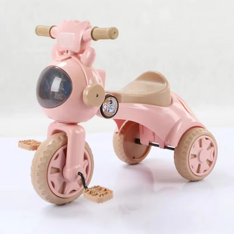 Foldable Toddler Tricycle 56cm Pedal-Powered – LED Light-Up Dome & Space Figure