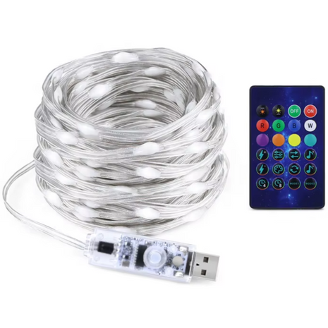 RGBIC Smart LED String Lights 5m 200 LEDs – Dreamcolor USB Fairy Lights – App & Remote Control – IP65 Water resistant – Multicolor