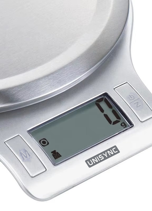 Digital Kitchen Scale 5kg – Stainless Steel – Precision Food Weighing with Auto-Off & Tare – Silver