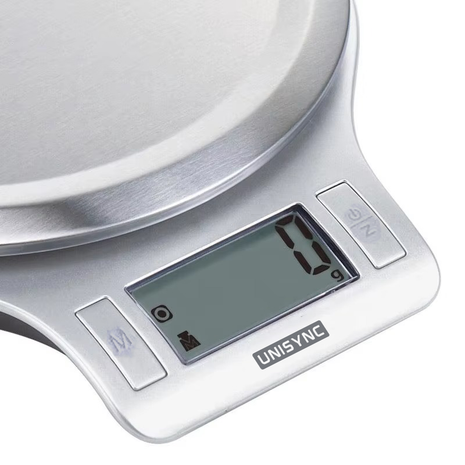 Digital Kitchen Scale 5kg – Stainless Steel – Precision Food Weighing with Auto-Off & Tare – Silver