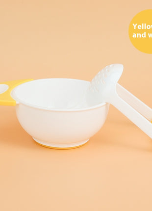 Baby Food Grinding Bowl Set 15cm with 12cm Masher Rod – Non-Slip Heat-Resistant Plastic Feeding Tool