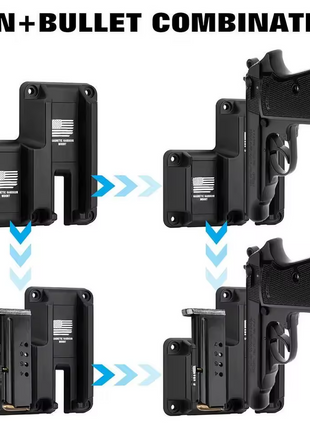 Magnetic Gun Mount Holster 60Lbs – Coated Metal Quickdraw Holder for Handgun & Magazine
