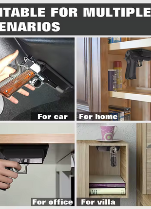 Magnetic Gun Mount Holster 60Lbs – Coated Metal Quickdraw Holder for Handgun & Magazine