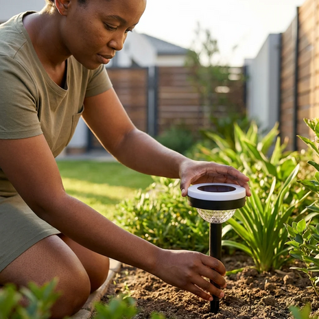 Solar Garden Light with Dusk-to-Dawn Auto On/Off, IP65 Waterproof, 2-in-1 Ground Stake or Wall Mount