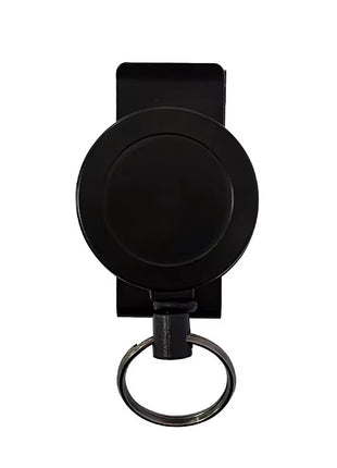 Retractable Badge Reel 60cm Steel Wire – 360° Rotating Belt Clip – Black Zinc Alloy