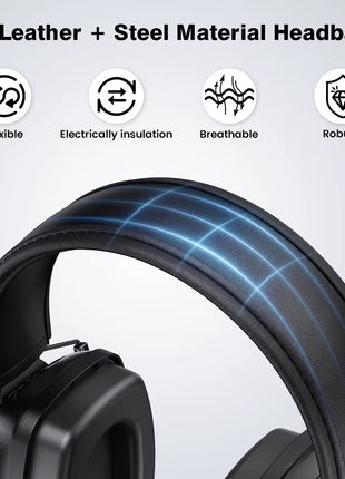 Head Mounted Folding Noise Cancelling Earmuffs for Shooting & Construction Over The Head Foldable Cushion padded Headband Ear Muff