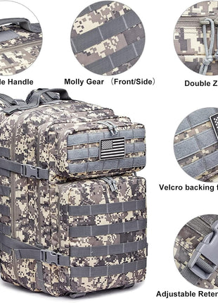 Tactical Backpack 40 L 1000D Polyester MOLLE Assault Pack