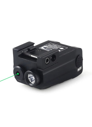 Rail‑Mounted LED Flashlight & Green Laser Combo – 350 lm + 5 mW – USB‑C Rechargeable – Fits 21 mm Rails