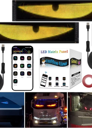 Flexible LED Matrix Panel 16x64 Pixels - Programmable, USB Powered, App Controlled