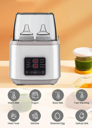 8-in-1 Milk Warmer & Steriliser – 4-Bottle Capacity – 170W – BPA-Free – Dual Voltage – Quiet