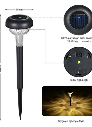 6 Pack Solar Garden Stake Lights, 305 mm Outdoor Pathway Lights