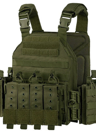 Tactical Combat Vest 600D Oxford Fabric with MOLLE Webbing – Adjustable Fit – Black