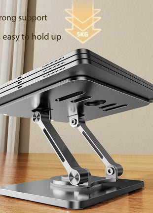 Aluminium Laptop & Tablet Stand 4–12.9" – Adjustable Height & 360° Rotation – Heat Dissipation