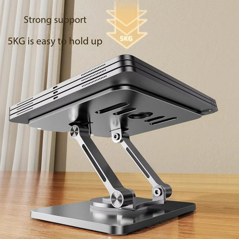 Aluminium Laptop & Tablet Stand 4–12.9" – Adjustable Height & 360° Rotation – Heat Dissipation