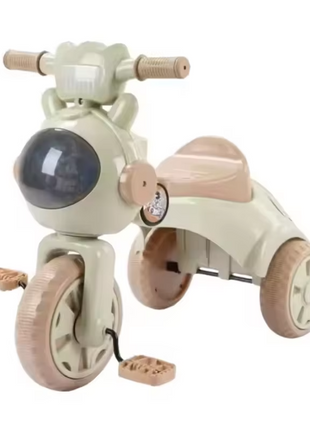 Foldable Toddler Tricycle 56cm Pedal-Powered – LED Light-Up Dome & Space Figure