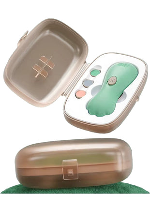 Electric Baby Nail Trimmer Set with 7 Filing Heads – Adjustable Speed – ABS Body and Case