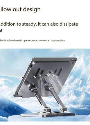 Aluminium Laptop & Tablet Stand 4–12.9" – Adjustable Height & 360° Rotation – Heat Dissipation