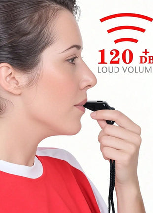 Plastic Whistle with Lanyard 4cm – Internal Rubber Ball for Varied Sound – Quick Release Clip – Lightweight