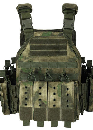 Tactical Combat Vest 600D Oxford Fabric with MOLLE Webbing – Adjustable Fit – Black