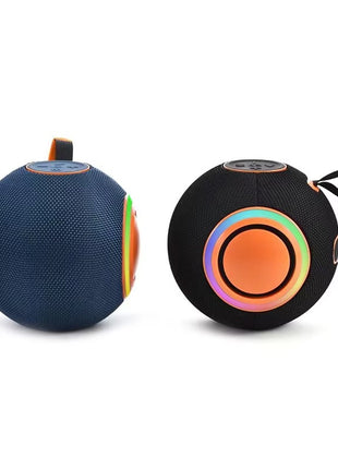 Portable Bluetooth Speaker 13cm – IPX6 Water resistant, RGB Bass Radiators, USB/TF/AUX Input, 12H Battery Blue