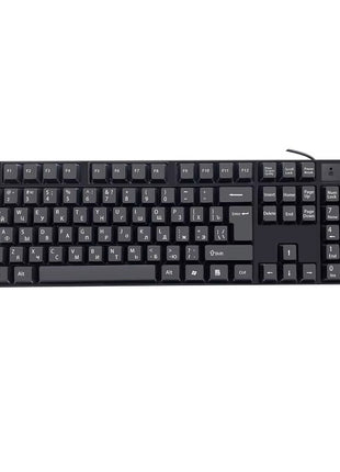 Wired Keyboard and Mouse Set – Full-Size Layout + USB-A Plug – Durable Black Plastic