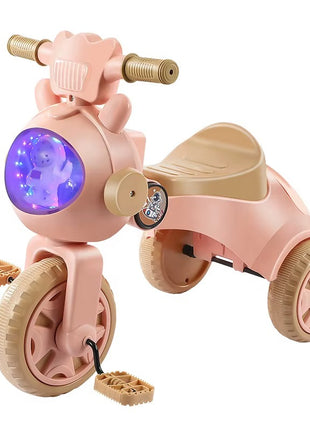 Foldable Toddler Tricycle 56cm Pedal-Powered – LED Light-Up Dome & Space Figure