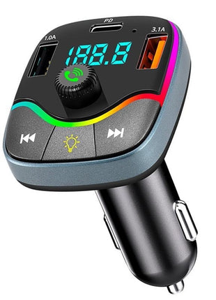 Wireless FM Transmitter Car MP3 Player – Bluetooth, Dual USB, Type-C, LED