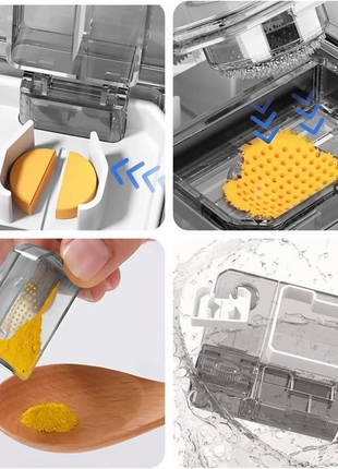 3-in-1 Pill Organizer 121×69×18mm ABS Plastic – Travel Medicine Storage with Cutter & Grinder