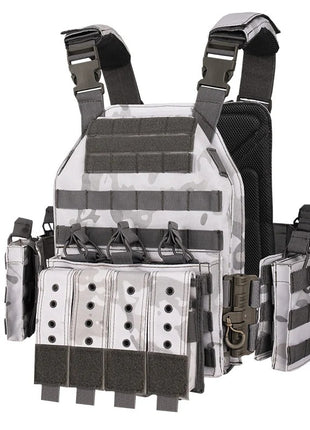 Tactical Combat Vest 600D Oxford Fabric with MOLLE Webbing – Adjustable Fit – Black