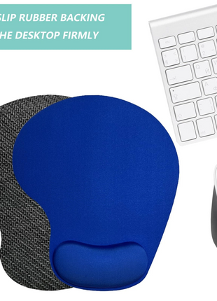 Mouse Pad Gel Wrist Support – Ergonomic Comfort, Non-Slip PU Base, Smooth Fabric –Blue