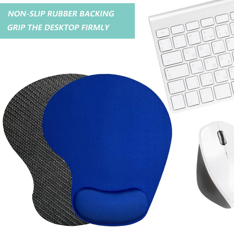 Mouse Pad Gel Wrist Support – Ergonomic Comfort, Non-Slip PU Base, Smooth Fabric –Blue