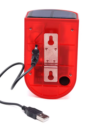 Solar Alarm Light with PIR Sensor – 129dB Siren + Red Flashing LED – IP65 Water resistant – Wall Mounted