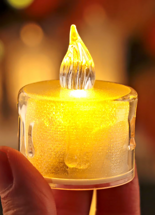 LED Flameless Candles – 24 Pack Warm White Flickering Tea Lights
