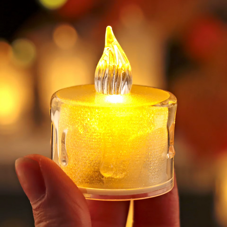 LED Flameless Candles – 24 Pack Warm White Flickering Tea Lights