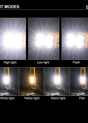 30W Solar + USB Rechargeable Emergency Light – Yellow LED Torch