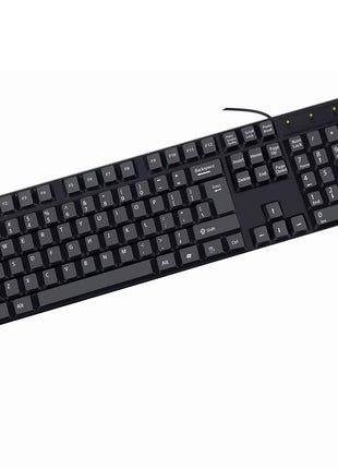Wired Keyboard and Mouse Set – Full-Size Layout + USB-A Plug – Durable Black Plastic