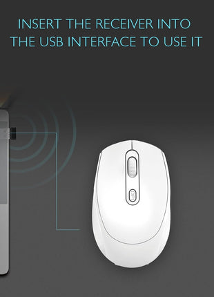 Wireless Rechargeable Mouse – Silent Click – Dual USB & Bluetooth – 1600 DPI