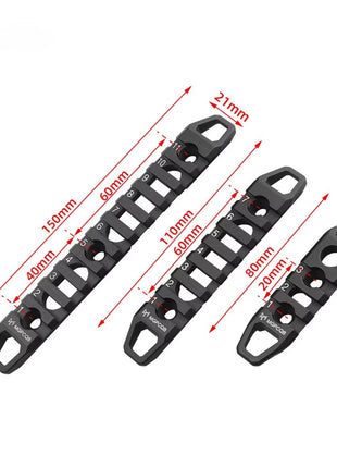 Tactical Picatinny Rail Set – 150 mm/110 mm/80 mm Black 20 mm Mount