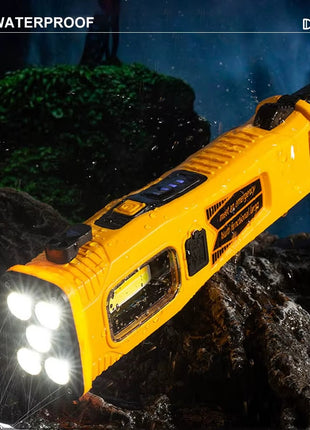 30W Solar + USB Rechargeable Emergency Light – Yellow LED Torch