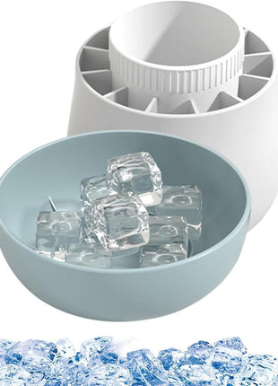 Small Silicone Ice Cube Tray With Lid, 60-Cube Easy Release Ice Cup Mold Blue White