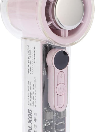 Handheld Fan 3000mAh – 6-Speed Personal Turbo Cooler with USB-C Charging, Transparent Shell