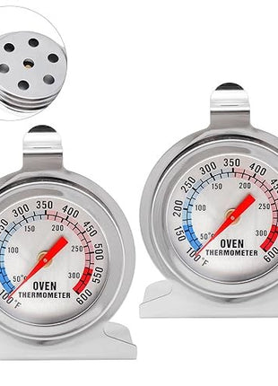 Oven Thermometer 600°F – Dual Scale Stainless Steel – Universal Fit for Ovens