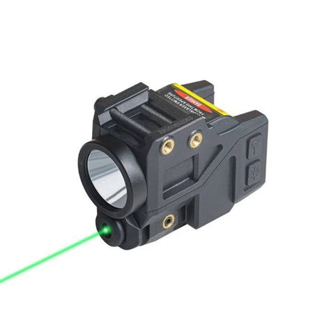 Tactical Weapon Light 500 Lumens + Adjustable Blue Laser – 6 Modes LED Flashlight – Magnetic USB Rechargeable, Rail Mount