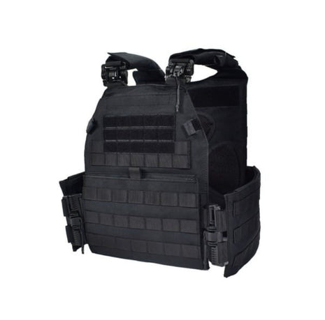 Tactical Plate Carrier Vest 30×25 cm – Quick-Release ROC Buckles + MOLLE System – Black – Includes Mag Pouch