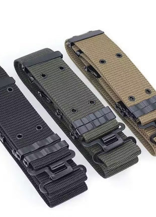 Tactical Belt 5.5cm Nylon Strap + Metal Quick-Release Buckle – S-Style Design – Black Outdoor Use
