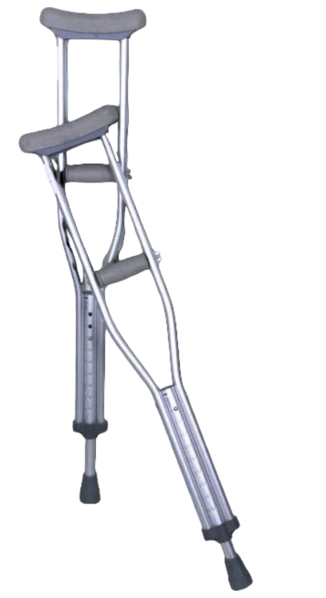 Aluminum Crutches Adult Size 5'2"–5'10" – Lightweight Adjustable Mobility Aid with Padded Grips and Tips