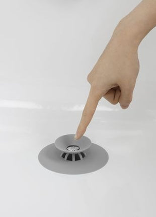 2-in-1 Silicone Sink Drain Stopper & Hair Catcher Universal Bathtub Plug 10cm Leak-Proof Pink