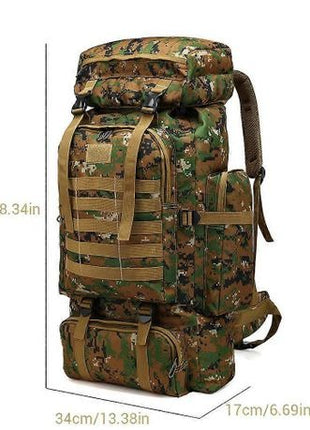 80L Tactical Hiking Backpack – Waterproof 600D Oxford
