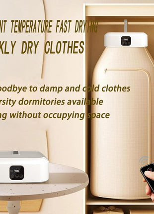 Portable Clothes Dryer 600W ABS – Fast Drying with UV & Timer – White